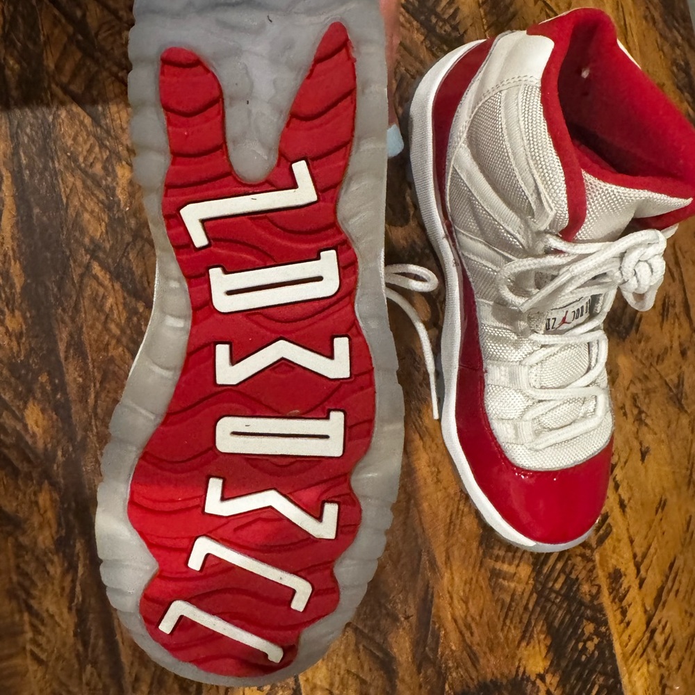 Kids Red and White High-Top Sneakers